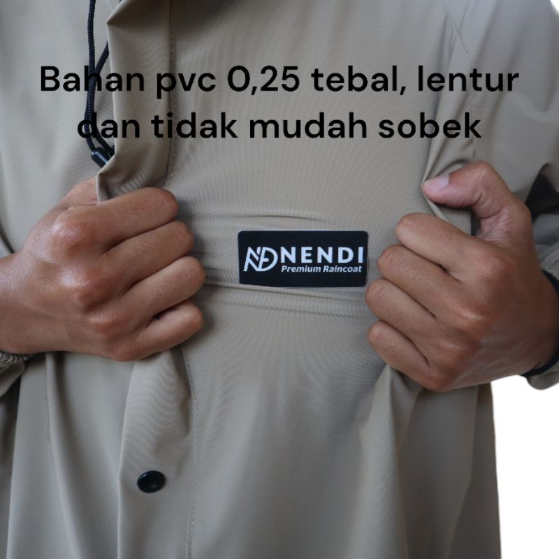 Jas hujan Nendi premium raincoat pria dan wanita bahan pvc tebal