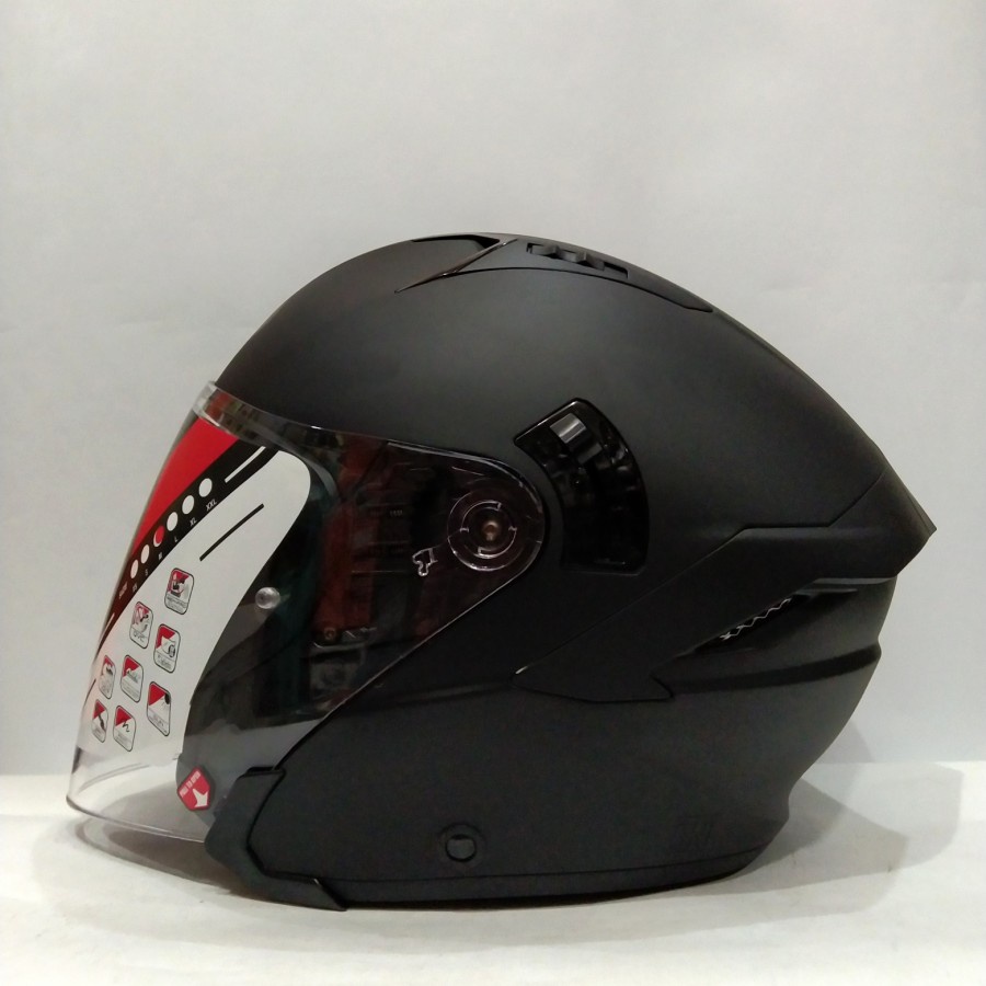 HELM KYT NFJ SOLID BLACK DOF HELM HALF FACE | HELM KYT ASLI ORIGINAL | HELM KYT TERBARU 2022 PRIA OR
