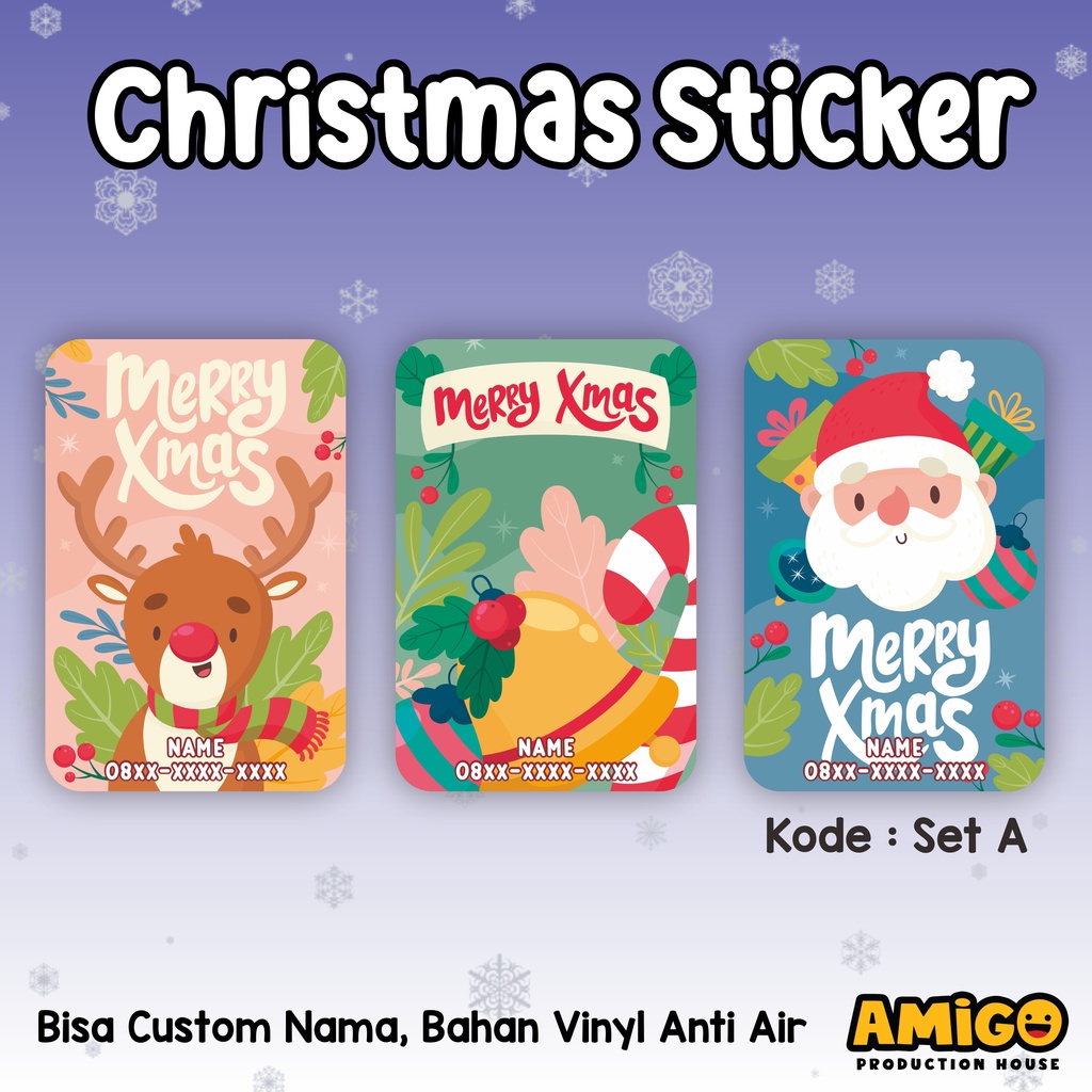 

sticker natal christmas stiker kado parcel hampers merry christmas cookies bahan vinyl anti air custom tulisan bakery olshop