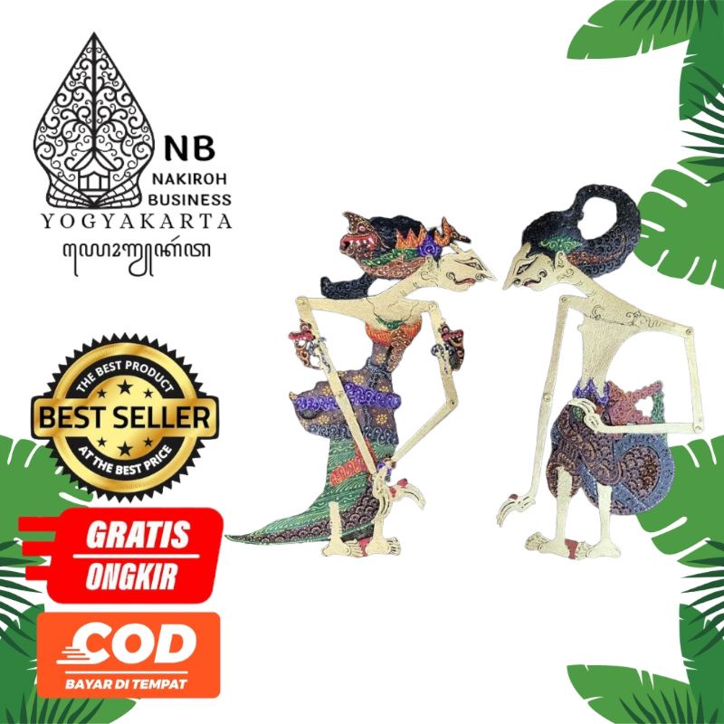 Jual wayang kulit pasangan arjuna srikandi 20cm bahan mahar