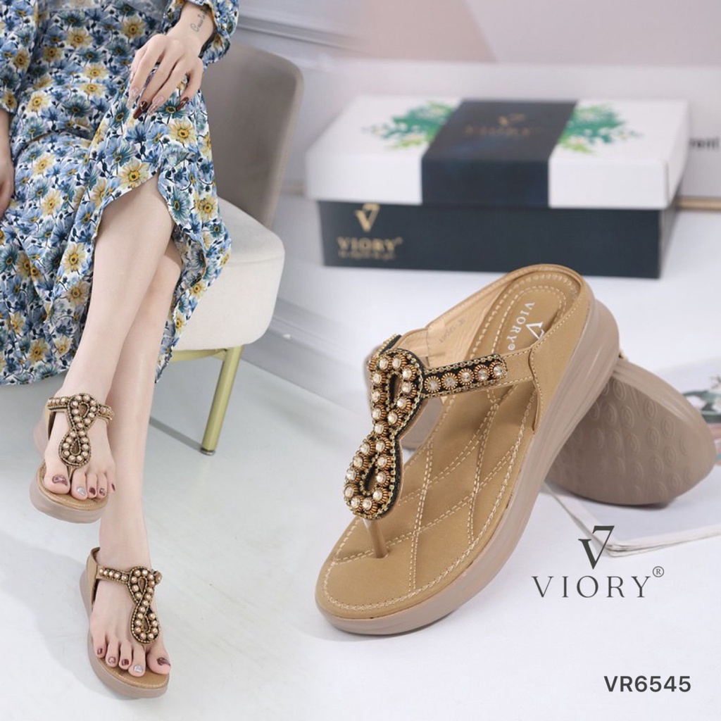 VIORY Wedges Sandal Jepit Shoes #VR6545 ORIGINAL