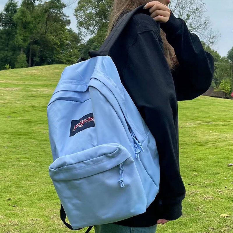 sera counter asli JanSport Jasper klasik warna solid ransel pria dan wanita dengan tas komputer tas sekolah siswa yang sama