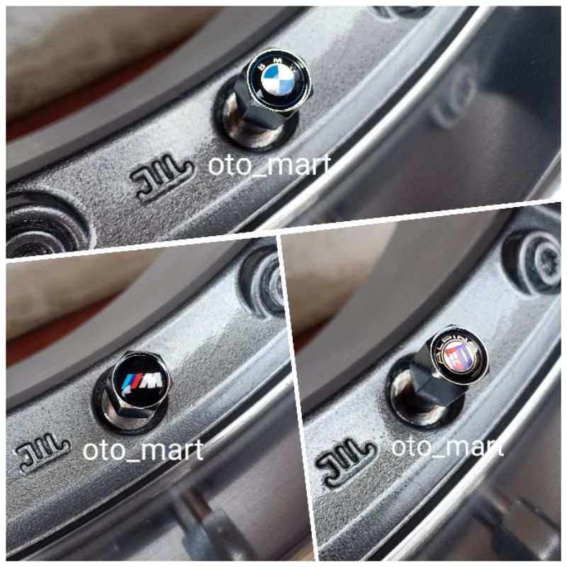 Tutup Pentil Velg BMW Alpina Stainless + Baut Pengunci