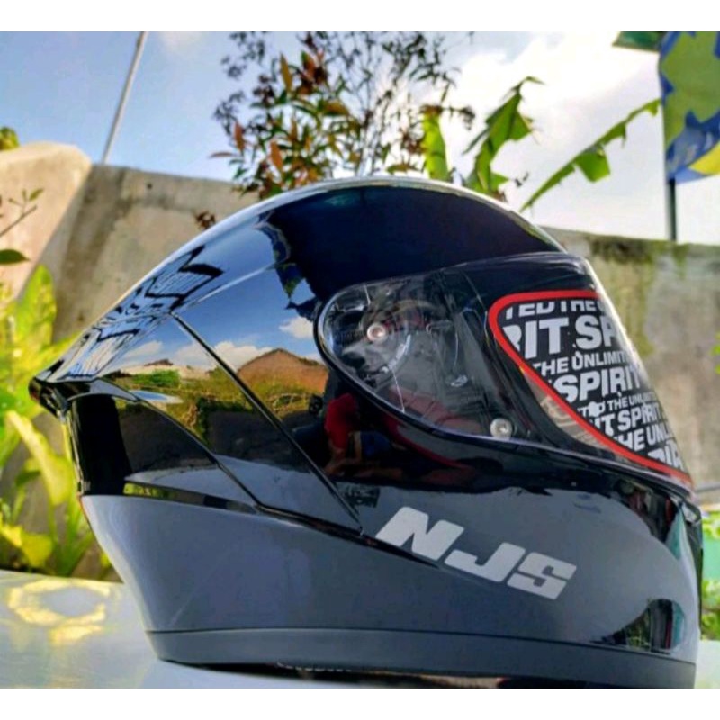HELM NJS ZX-1 SOLID BLACK GLOSSY FULLFACE