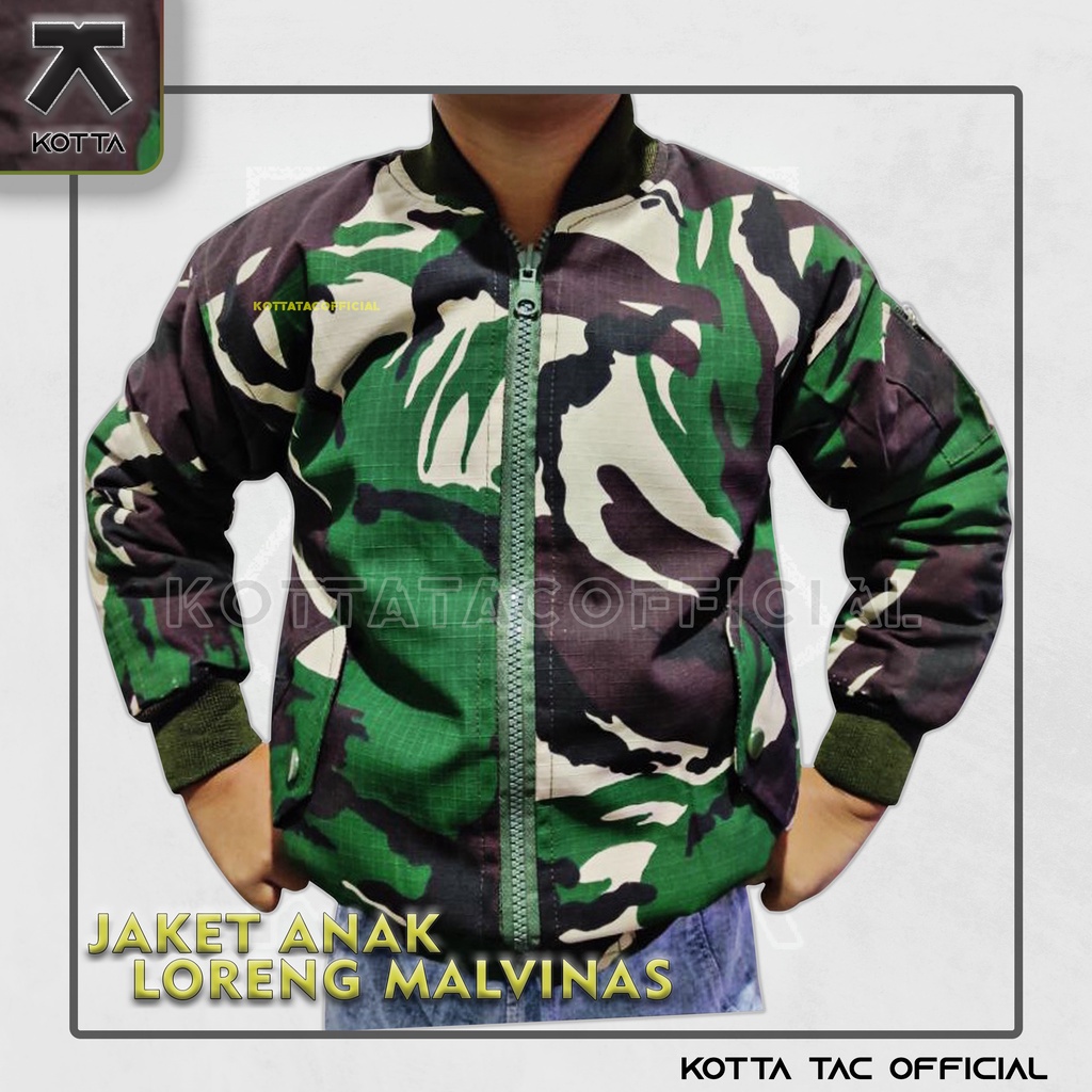 JAKET BOMBER ANAK LORENG MALVINAS - JAKET LORENG ANAK TNI - JAKET BOMBER ANAK LORENG