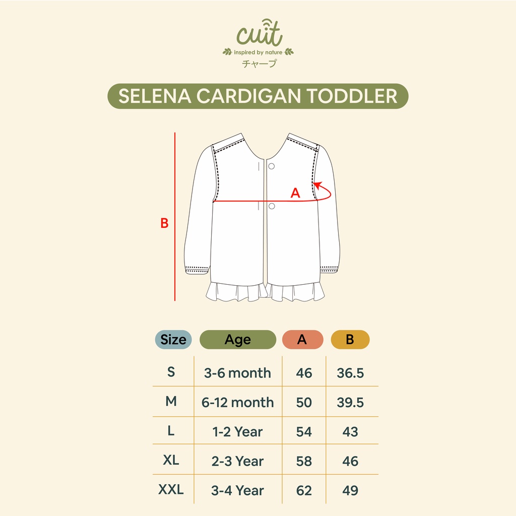 CUIT Baby Selena Cardigan Rib Knit Anak Usia 3 Bulan - 4 Tahun