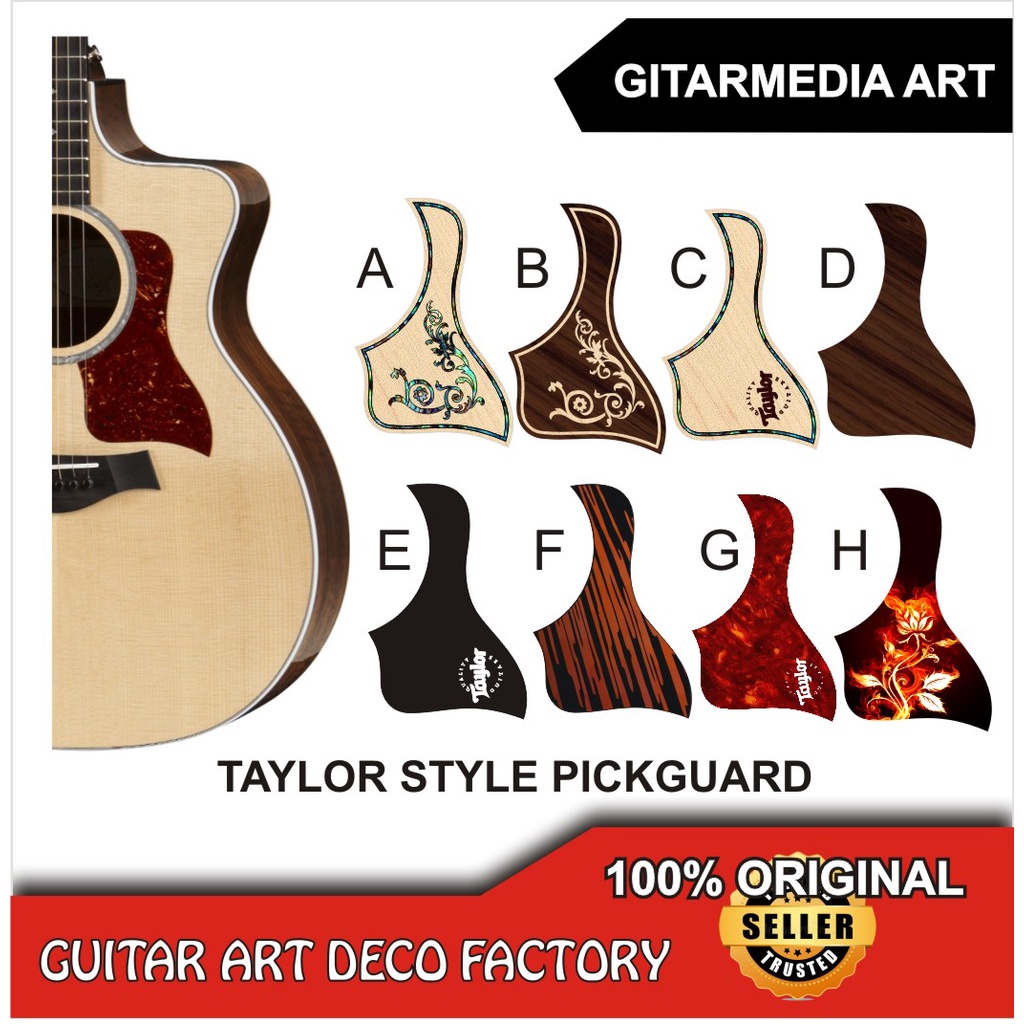 GITAR TAYLOR PICKGUARD-BESKEMER PELINDUNG TOP GITAR AKUSTIK TAYLOR DARI SCRAT
