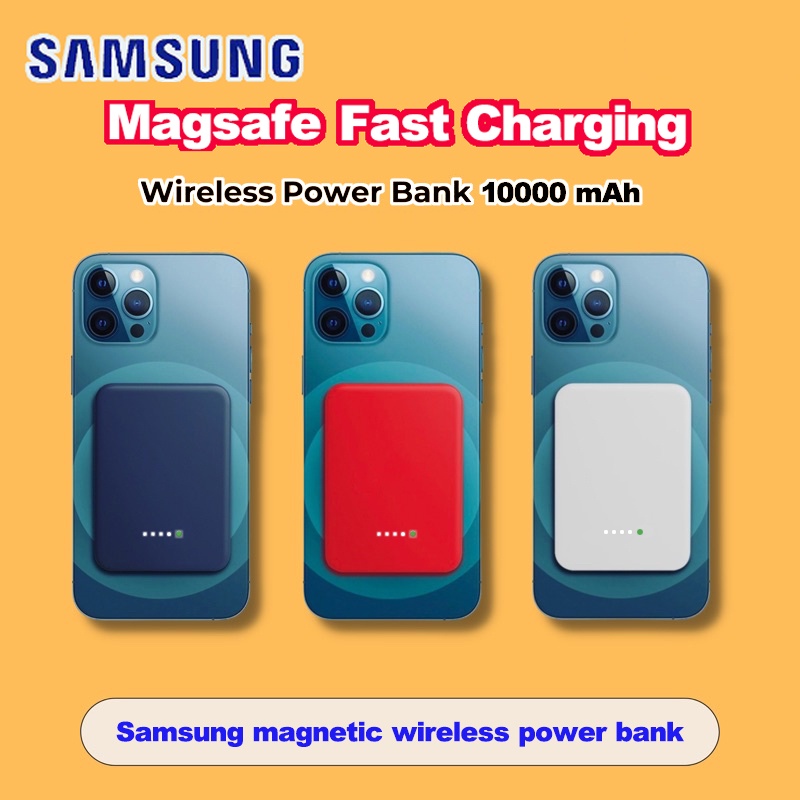 Magsafe Battery Pack Powerbank SAMSUNG 10.000 mAh Wireless Magnetic Charger For iPhone 12 iPhone 12 Mini Pro Max iPhone 13/Mini Powerbank/Magsafe Powerbank/Wireless Charge/Fast Charging/10000 mAh Original Modul Powerbank