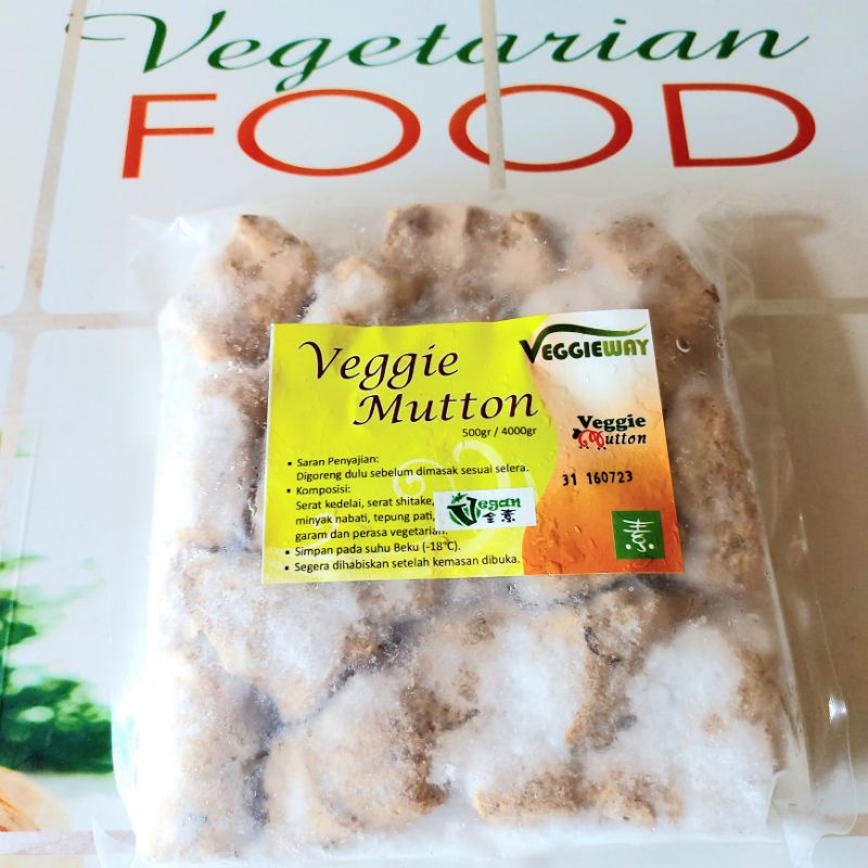 

VEGGIE MUTTON, 500g, ( FROZEN FOOD), HALAL, VEGAN, VEGGIE WAY