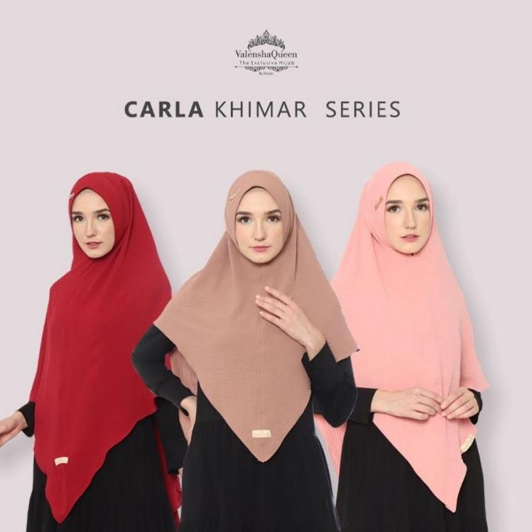 ㅉ CARLA KHIMAR SIZE M ORIGINAL VALENSHA QUEEN HIJAB BAHAN CRINKLE AIRFLOW PREMIUM TANPA TALI ORI VAL