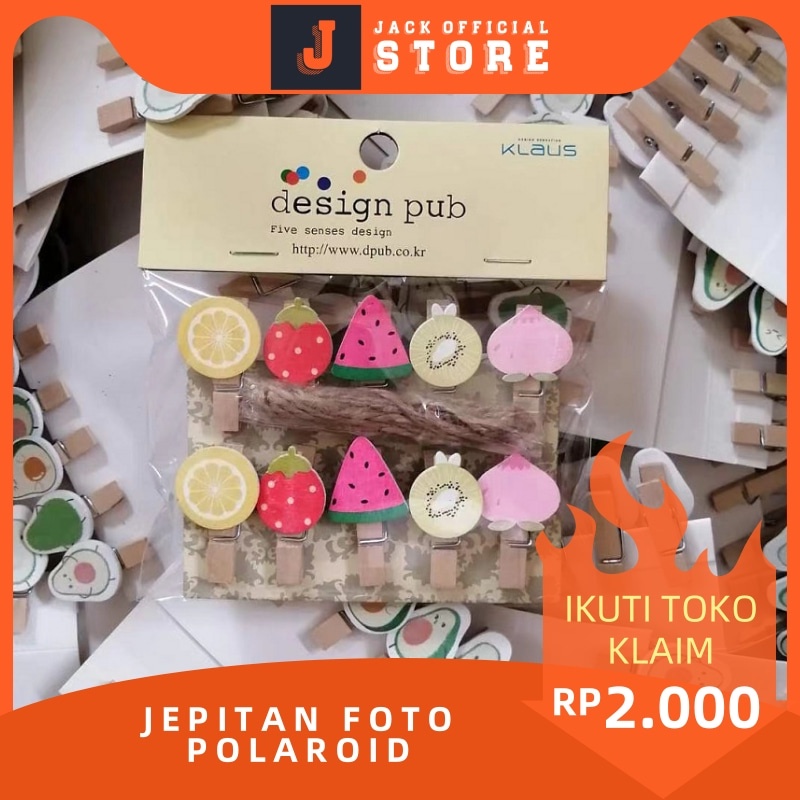 JACKSHOP [1Kg30PCS] Jepitan Foto Polaroid Jepitan Foto Jepitan Kayu Polos