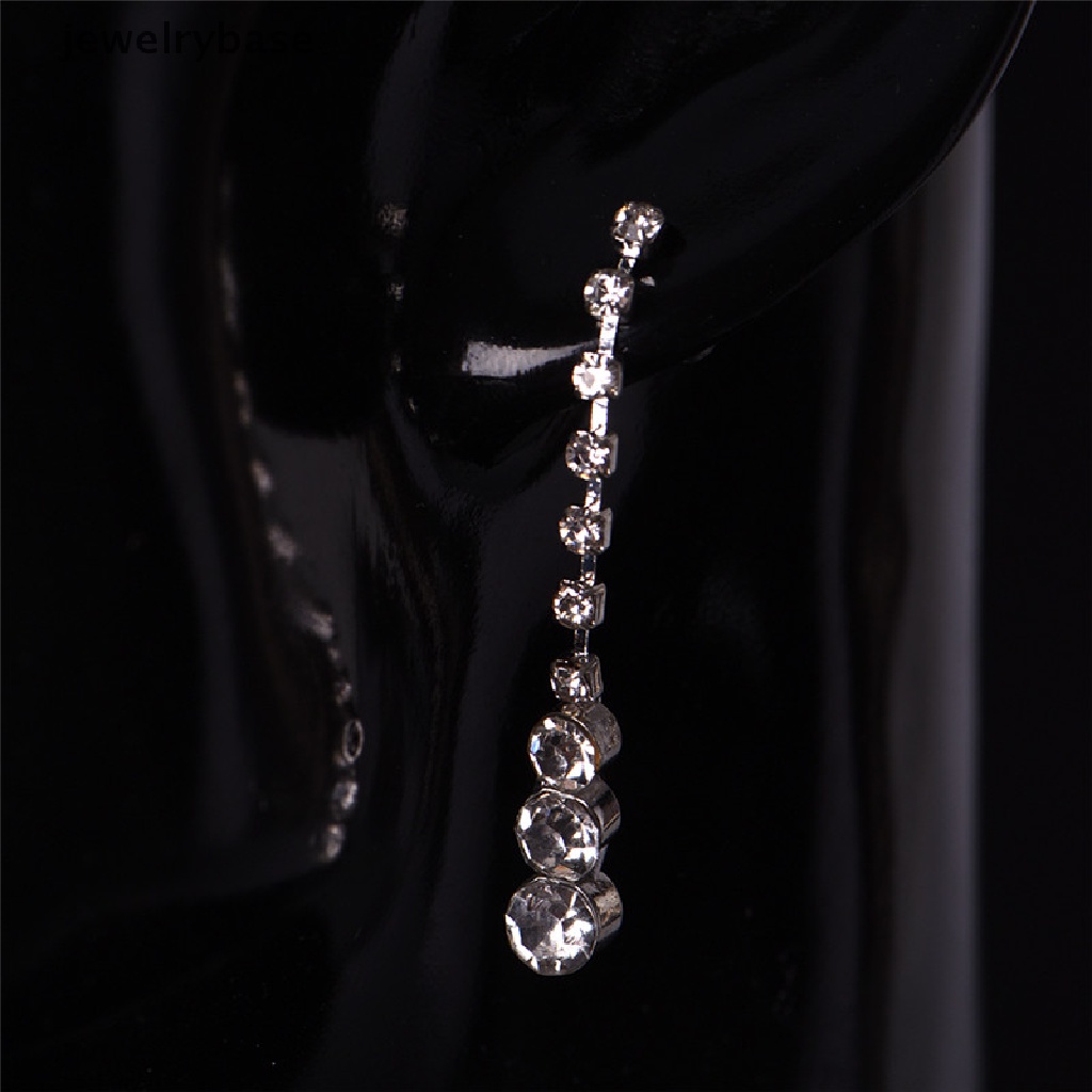 1 Set Kalung Anting Drop Kristal Berlian Imitasi Untuk Pengantin Pernikahan