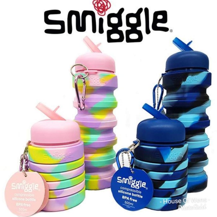 SMIGGLE SQUASH SILICONE BOTTLE - BOTOL MINUM SMIGGLE