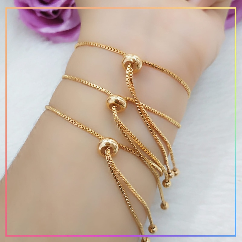 Gelang xuping gelang serut dewasa bunga permata zirkon terlaris perhiasan lapis emas gold GL 194