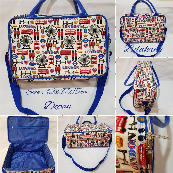 Tas Travel Big Size Kanvas Good Quality Motif London