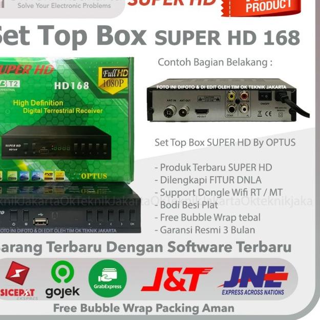 Set Top Box DVB-T2 Super HD 168 By Optus Terbaru - PLASTIK, RCA