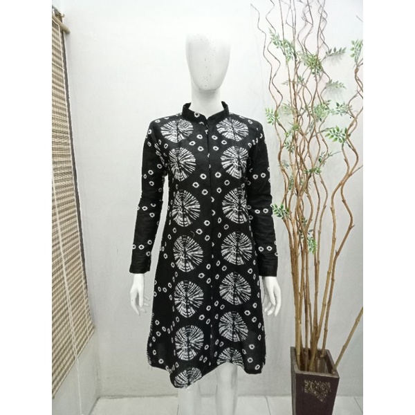 Jual Tunik Batik Wanita Jumputan Leher Shanghai Ukuran S M L Xl Xxl Jumbo Shopee Indonesia