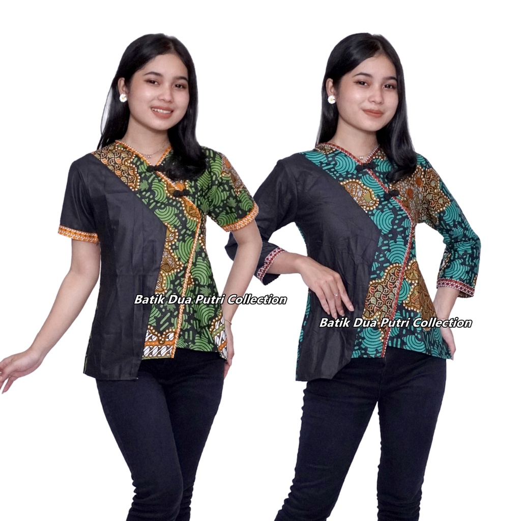 Atasan Batik Trendy Minimalis Lengan 7/8 dan Pendek Bahan Katun