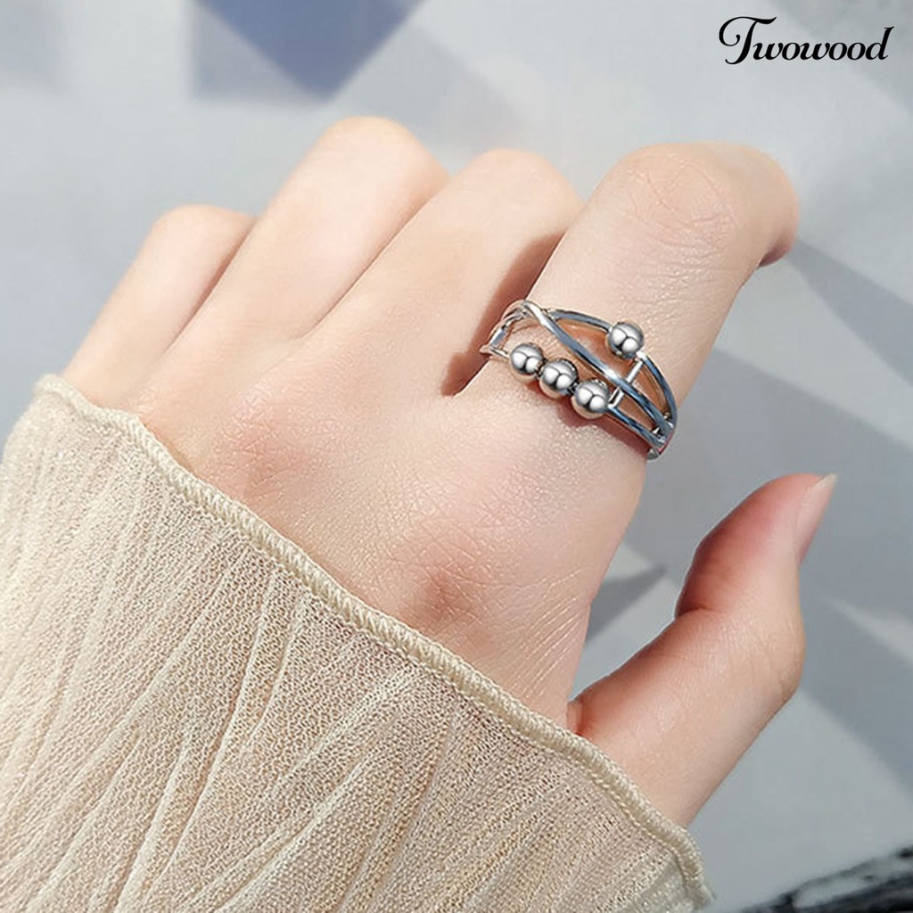 Cincin Model Terbuka Adjustable Bahan Tembaga Untuk Wanita