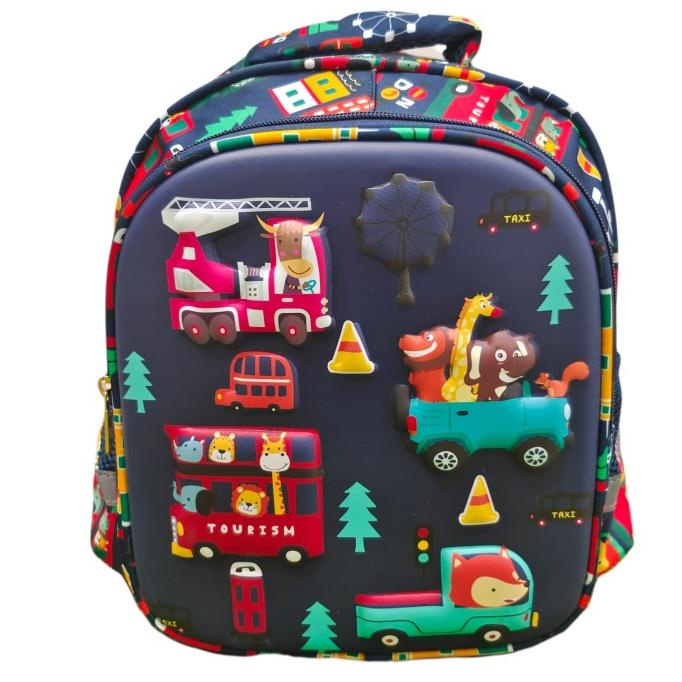 tas anak TK timbul motif animal import HSD