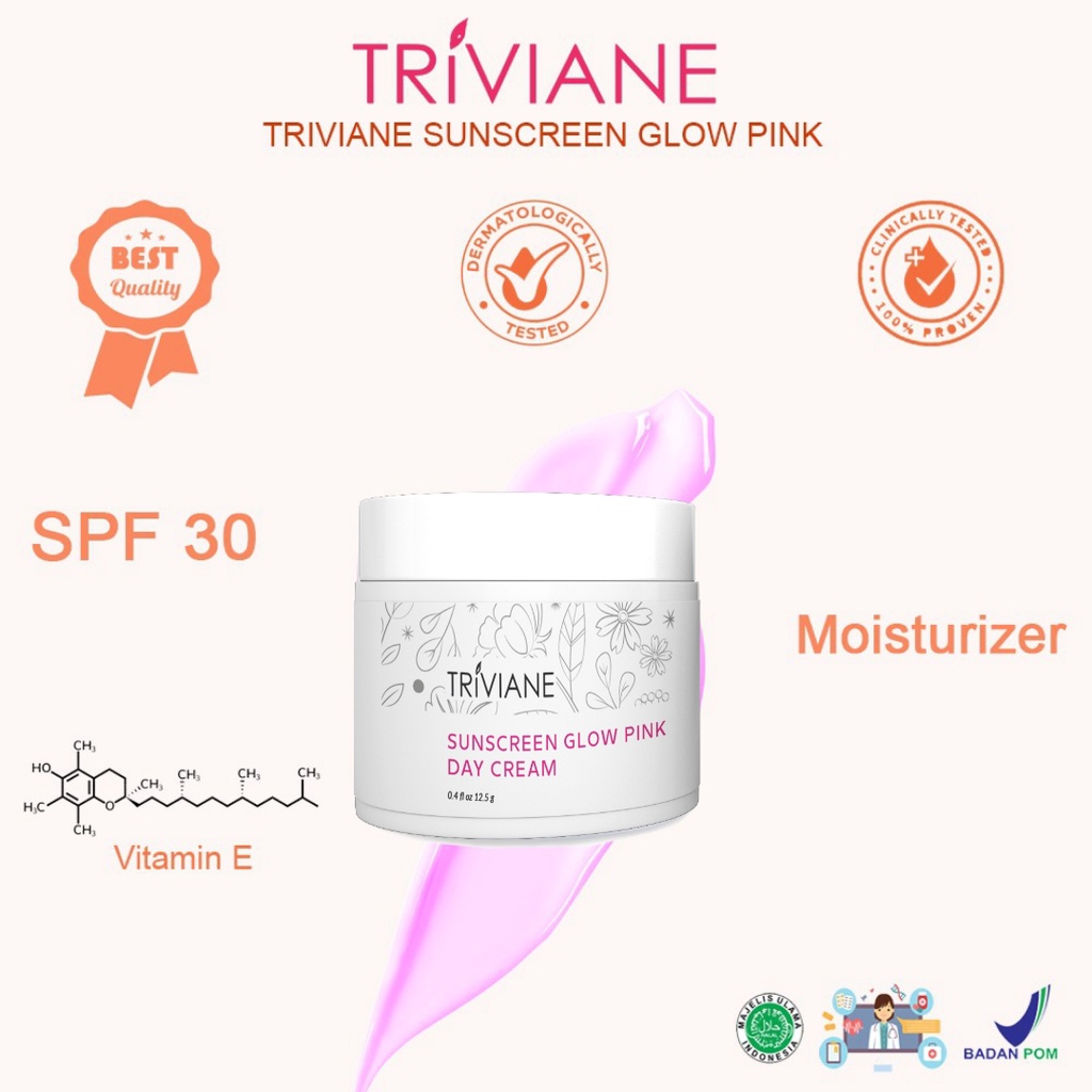 [BPOM] Triviane Sunscreen Glow Pink 12.5gr by Triviane Natural Skin Clinic