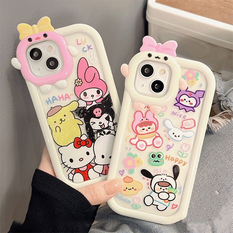 Soft Case Pelindung Lensa Motif Kartun Monster Untuk iPhone 14 13 12 11 Pro Max X Xr Xs Max 7 8 6 6s Plus SE 2020