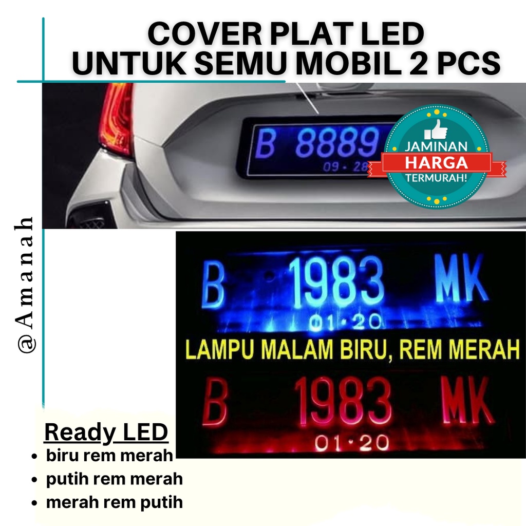 Jual Cod Cover Tempat Dudukan Plat Nomor Mobil Baru Lampu Led Akrilik Shopee Indonesia