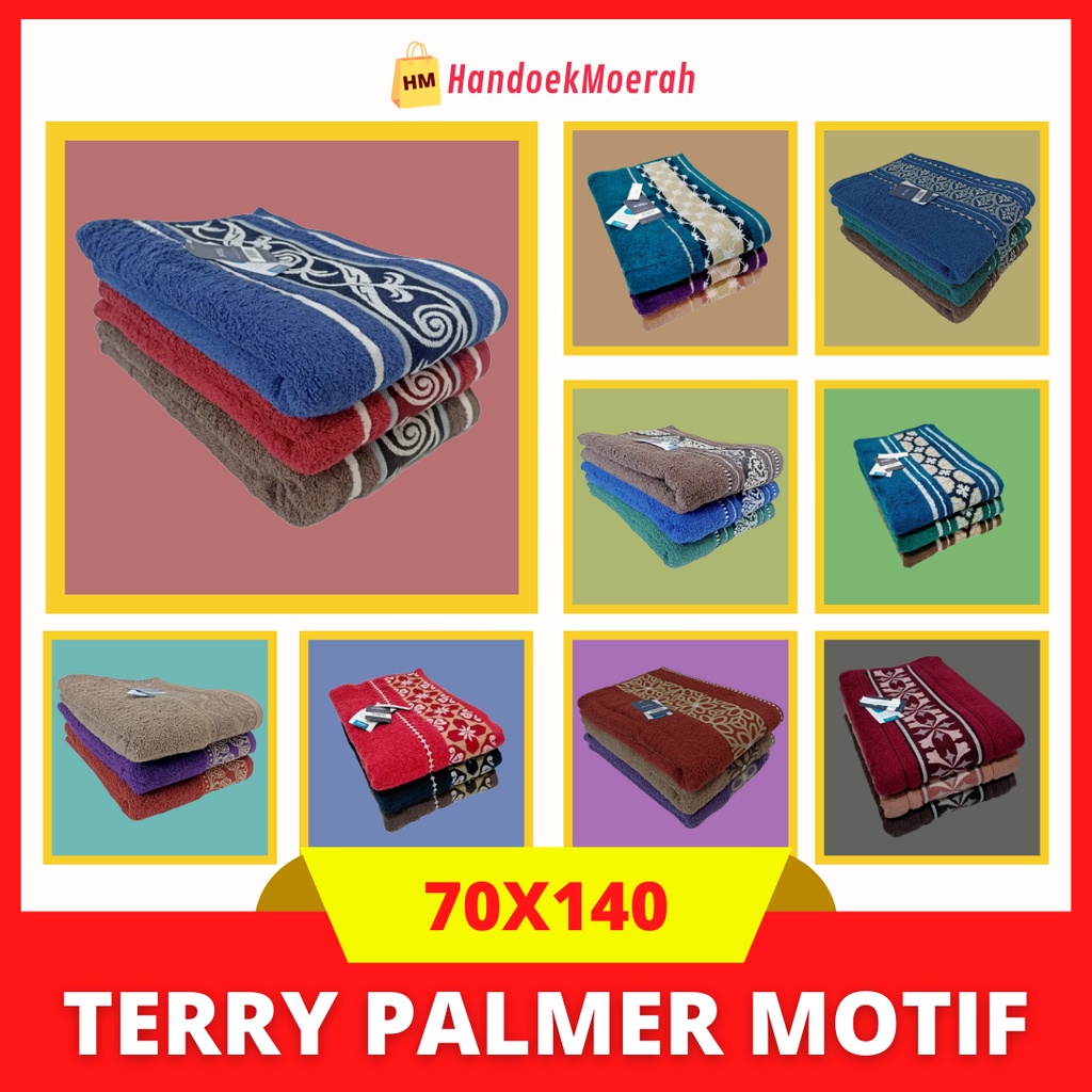 (Free 1pcs Penciltic) Handuk Mandi Dewasa Terry Palmer Motif Murah