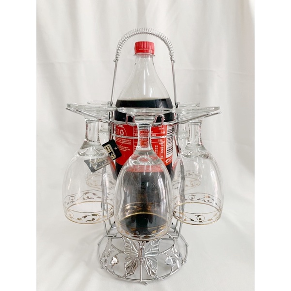 BISTRO Rak gelas kaki dan rak botol coca cola Stainless