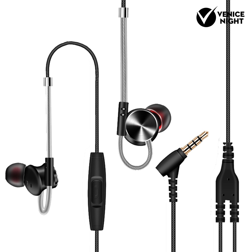 (VNEP) (Berkabel) 3.5mm Plug ic Microphone In-Ear Earphone Headset untuk Smartphone