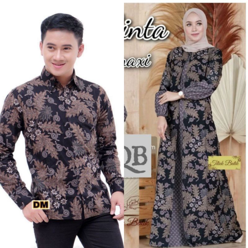 Baju Batik Couple Gamis | Batik Couple Baju Tunangan - Gamis Couple - Batik Couple Outfit