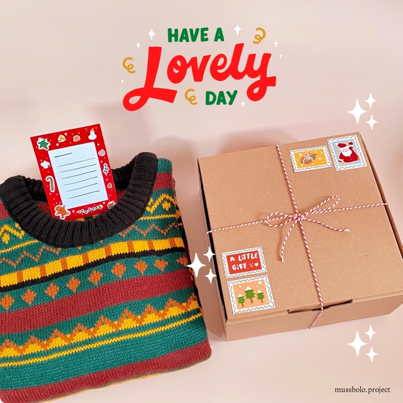 sweater special edition + card and gift box | christmast gift | kado natal | birthday gift | hampers
