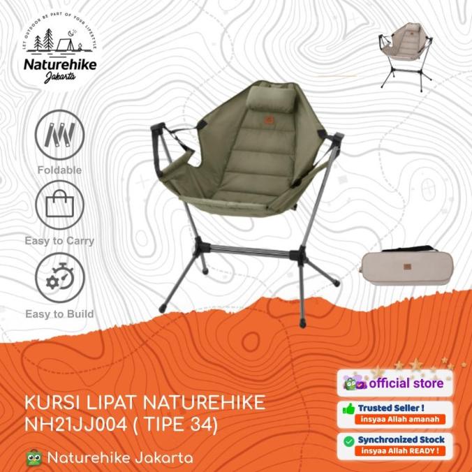 KURSI LIPAT / PORTABLE / OUTDOOR CAMPING NATUREHIKE NH21JJ004 TIPE 34 stock ready
