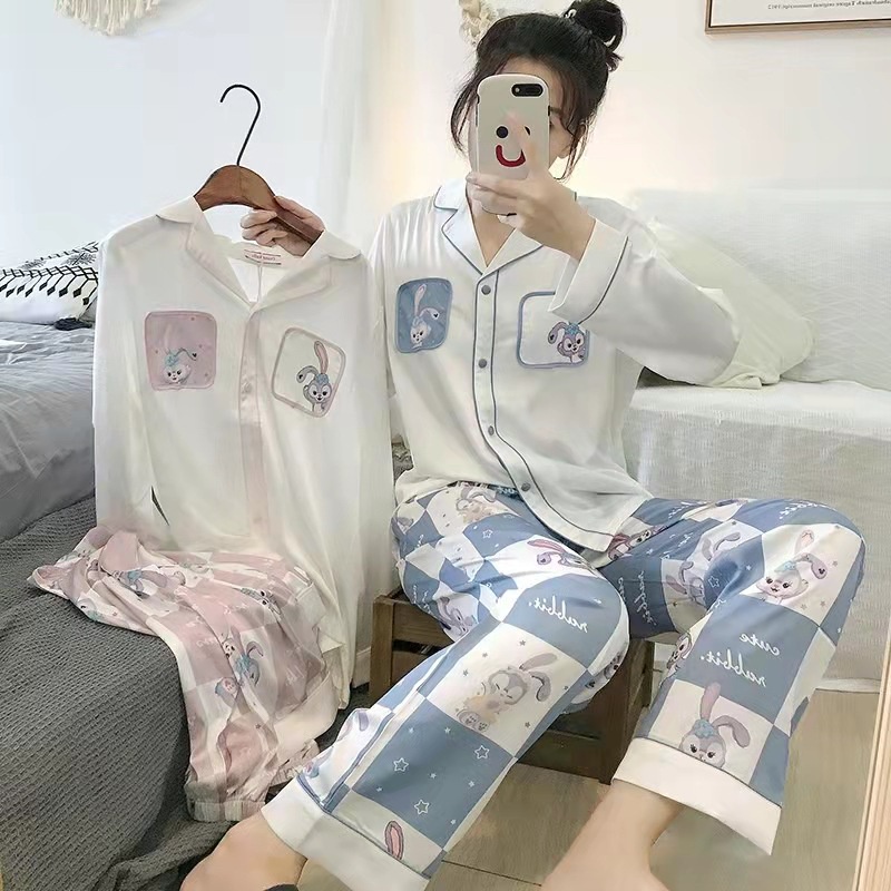 TELLY ➡️ 343 Set Piyama Baju Tidur Wanita Import PP Fashion Kerah Kancing Lengan Panjang Celana Panjang