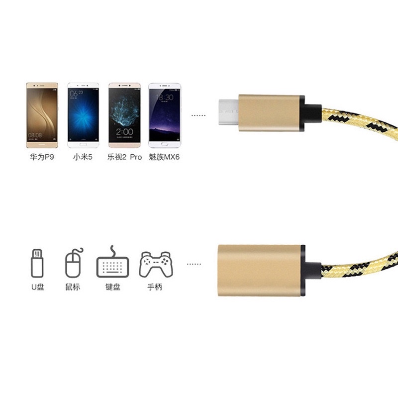 BAHAN NILON / OTG kabel usb TYPE C / kabel otg Type C