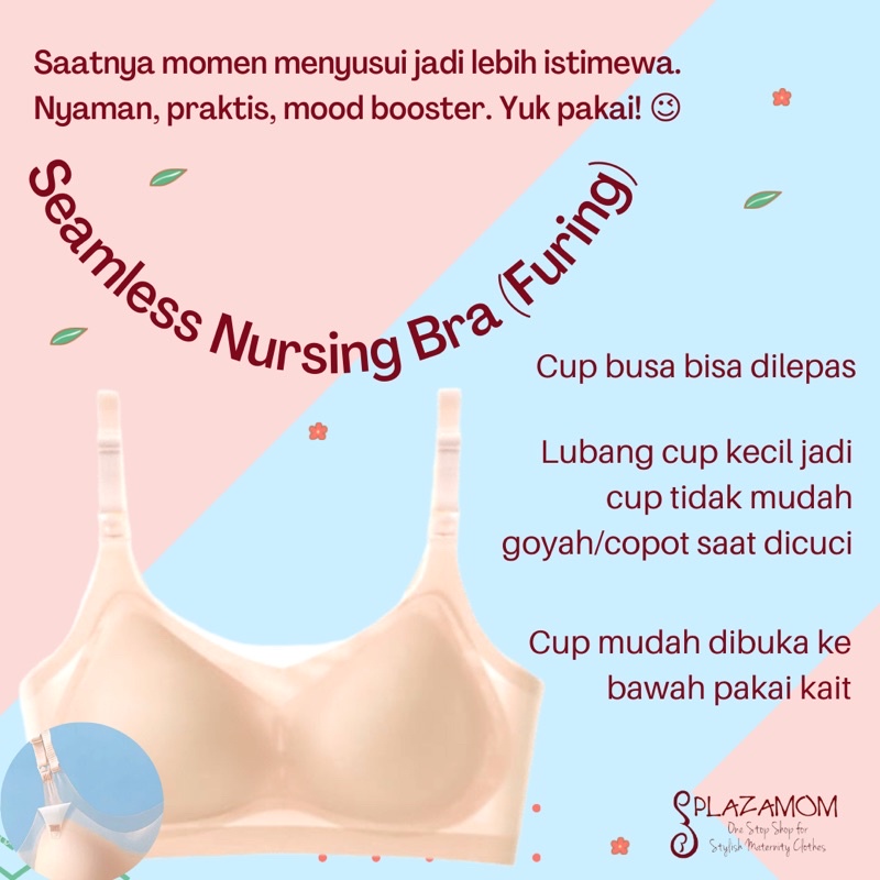 Bra busui bh menyusui seamless nursing bra maternity pregnancy bumil hamil breastfeeding bahan nylon spandex transparant furing jaring kualitas premium elegant stylish mood booster trendy nyaman dipakai dingin praktis cup dibuka pakai kait tanpa kawat