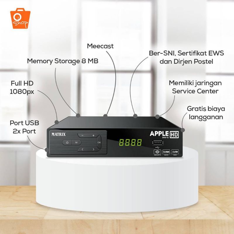 Set Top Box Matrix Apple Merah