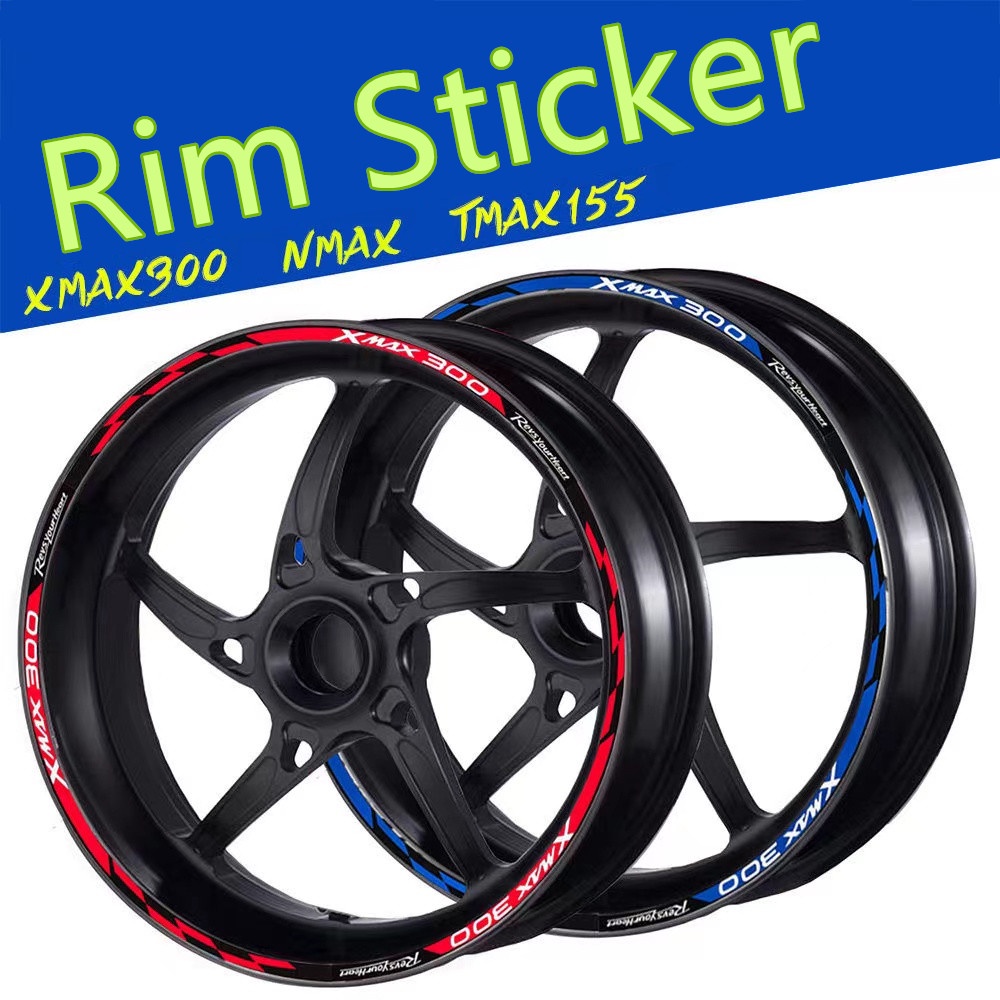 Yamaha Stiker Velg Roda Xmax Motor Tape Reflektif Decalss Lem Lembut Decal Sidebar Dekorasi Untuk Xmax300 Tmax Tmax155 Nmax