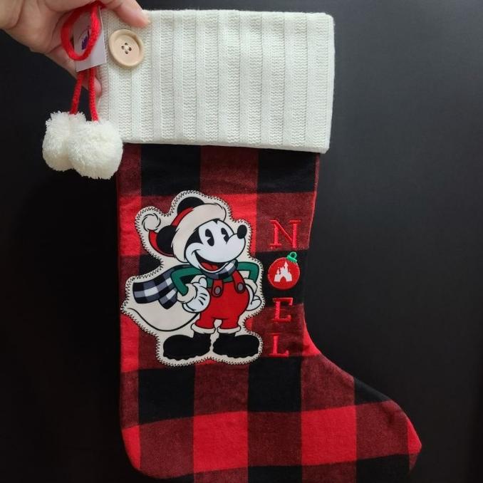 KAOS KAKI NATAL MICKEY MOUSE DISNEYLAND ODART (ORIGINAL)