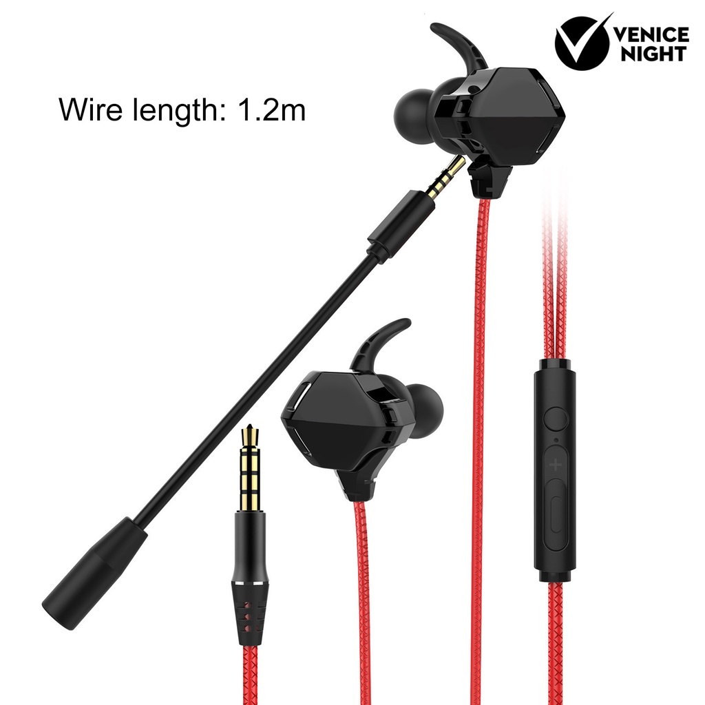 (VNEP) (Berkabel) G23 Earphone Wide Application Dual Microphone Black HiFi Transmisi Stabil In-ear Headphone untuk Musik