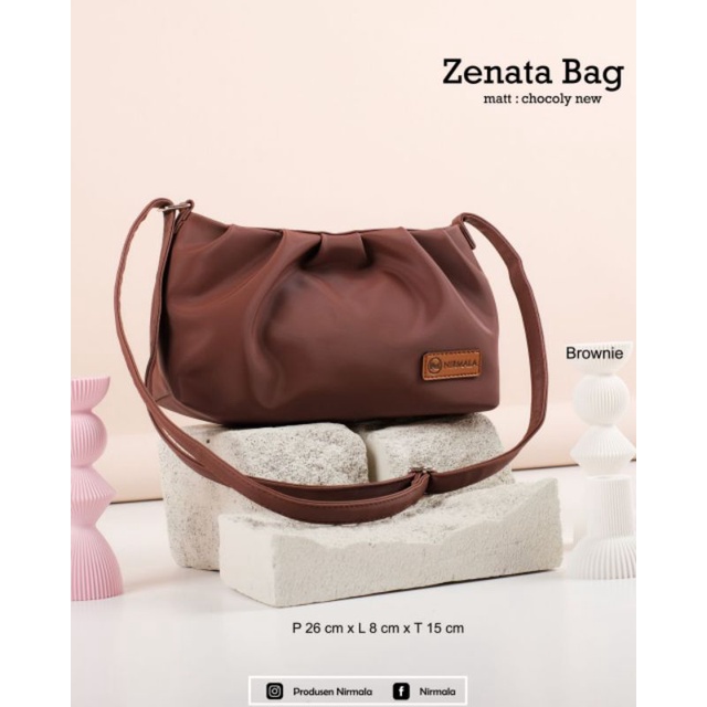 TAS SELEMPANG ZENATA BAG BY PRODUSEN NIRMALA BAHAN CHOCOLY ANTI AIR WATERPROOF PREMIUM