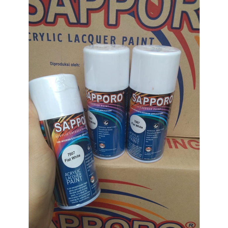 saporo acrylic lacquer paint pilok pilox sapporo 150ml saporo spray 150ml 7007 flat white putih doff putih matte dof