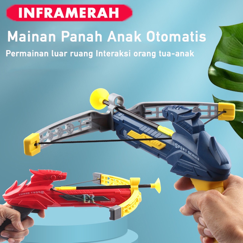 LNR Shop Crossbow Inframerah Mainan Interaktif Set Mainan Olahraga untuk Anak-Anak Orangtua-Anak 1 Set Mainan Anak Panah dan Busur Inframerah Simulasi Menembak Dengan Lampu LED Warna Menyala Dalam Gelap Aman Untuk Anak Child Boy Shooting Simulation