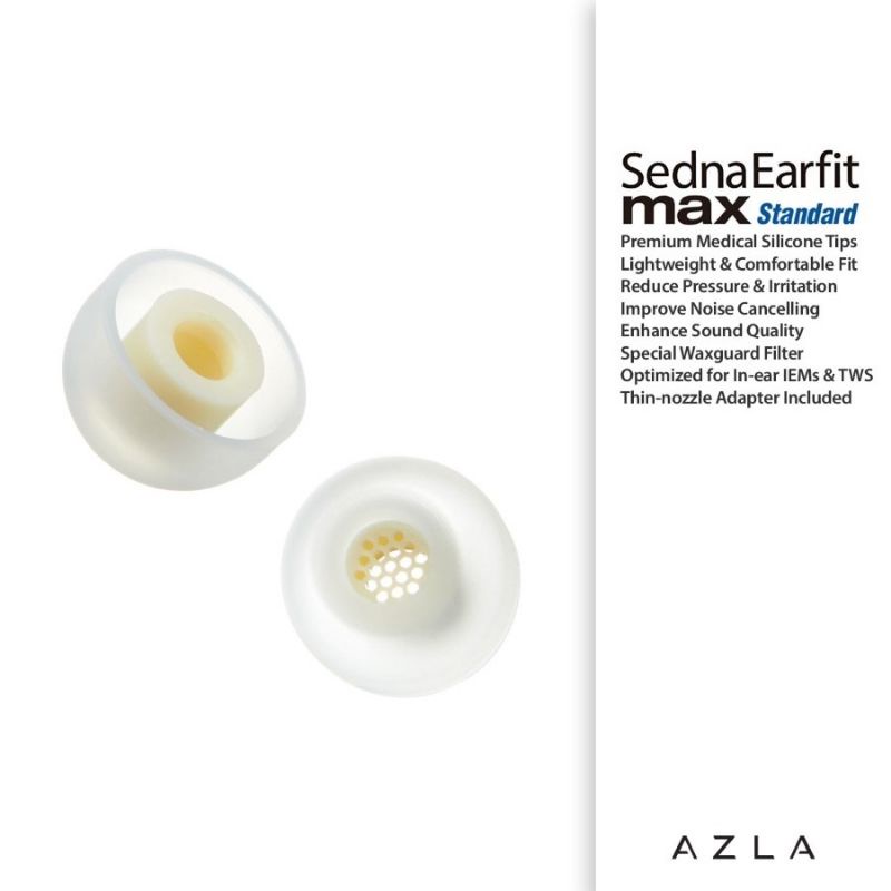 AZLA SednaEarfit MAX STANDARD for IEM & TWS | Medical Silicone Eartips