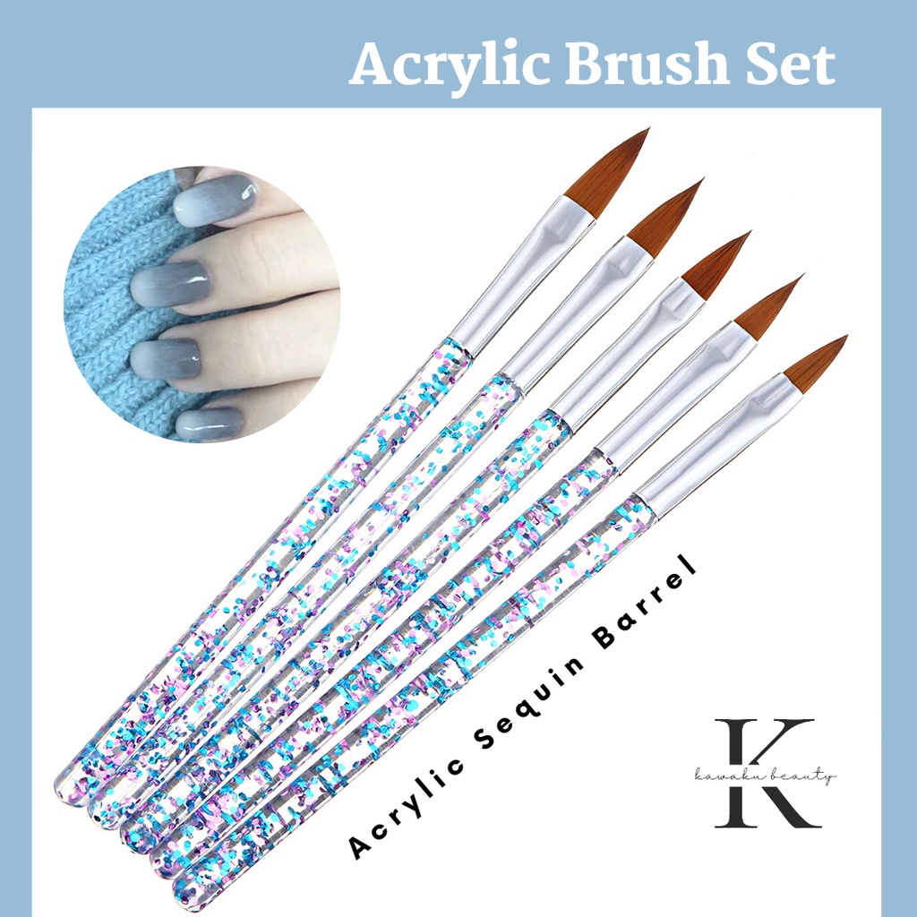 Brush Acry set 5 size-Bubbles Biru NP-69