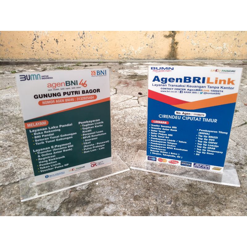 

PAPAN MURAH INFO AGEN BNI AGEN BRILINK AKRILIK 15X20 TEBAL