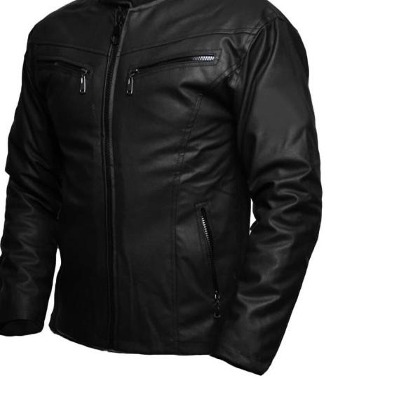 Jaket Pria Semi kulit Terbaru BKRS 034 Hitam - L