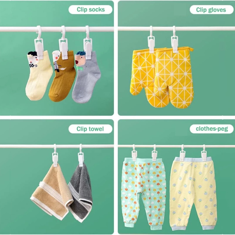 Gantungan Pakaian / Handuk / Topi 360 Derajat°Klip Kait Gantung Penyimpanan Tirai Multifungsi Bahan Plastik Untuk Aksesoris Lemari Pakaian