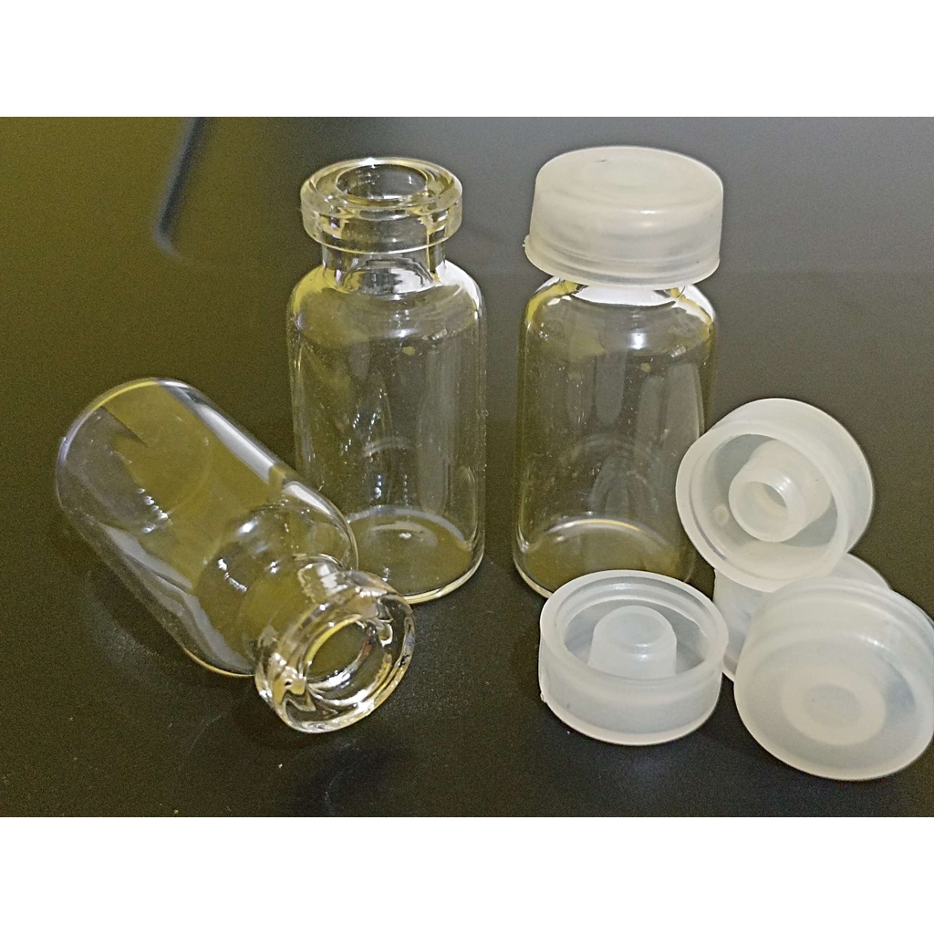 Botol kaca mini souvenir 3ml 4ml / Botol tester tutup PLASTIK kedap udara