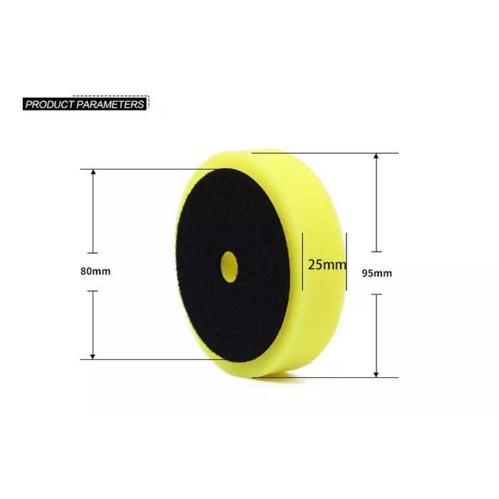 NORTHWOLF Foam Pad 3 inch Convex  Busa Mesin Poles YELLOW Medium